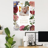 Bloemen Foto Viering van het Leven Rouwbord Poster (Thuiskantoor)