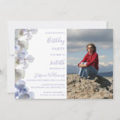 Bloemen Foto Vrouwelijke Verjaardagsfeest Kaart (Voorkant)