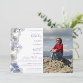 Bloemen Foto Vrouwelijke Verjaardagsfeest Kaart (Staand voorkant)