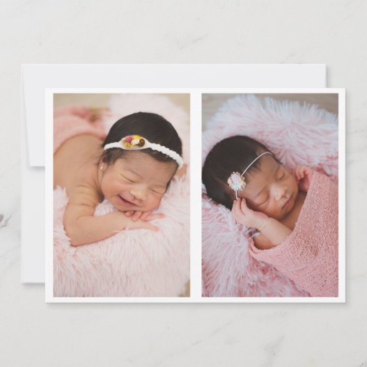 Bloemen Fotocollage Geboorteaankondiging Kaart (Achterkant)