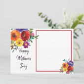 Bloemen fotolijst Moederdag kaart (Staand voorkant)