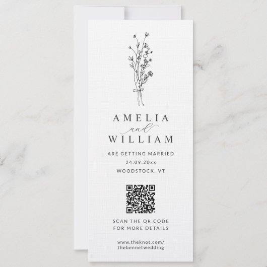 Bloemen Fotostrip Fotohokje Save The Date (Achterkant)