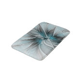 Bloemen Fractal Modern Abstract Bloemblauw Grijs Badmat (Gekanteld)
