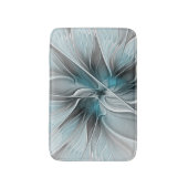 Bloemen Fractal Modern Abstract Bloemblauw Grijs Badmat (Voorkant Verticaal)