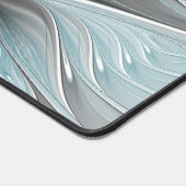 Bloemen Fractal Modern Abstract Bloemblauw Grijs Bureaumat (Hoek)