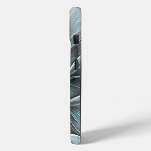 Bloemen Fractal Modern Abstract Bloemblauw Grijs Case-Mate iPhone Case (Achterkant / Links)