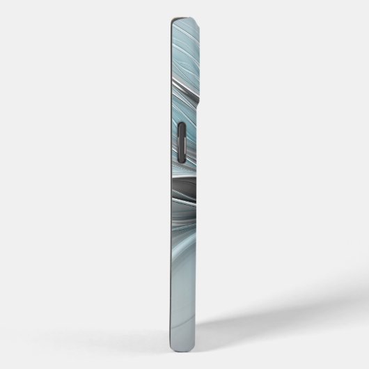 Bloemen Fractal Modern Abstract Bloemblauw Grijs Case-Mate iPhone Case (Achterkant / Rechts)