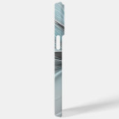 Bloemen Fractal Modern Abstract Bloemblauw Grijs Case-Mate iPhone Case (Achterkant / Rechts)