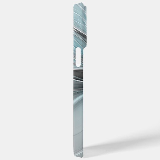 Bloemen Fractal Modern Abstract Bloemblauw Grijs Case-Mate iPhone Case (Achterkant / Rechts)