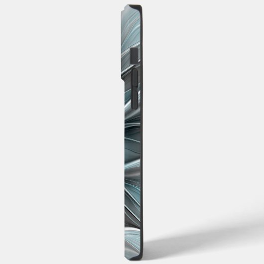 Bloemen Fractal Modern Abstract Bloemblauw Grijs Case-Mate iPhone Case (Achterkant / Links)