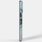 Bloemen Fractal Modern Abstract Bloemblauw Grijs Case-Mate iPhone Case (Achterkant / Rechts)