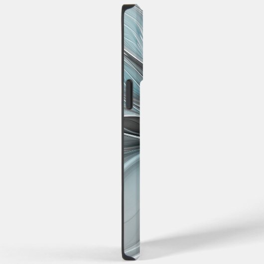 Bloemen Fractal Modern Abstract Bloemblauw Grijs Case-Mate iPhone Case (Achterkant / Rechts)