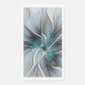 Bloemen Fractal Modern Abstract Bloemblauw Grijs Servet (Voorkant)