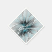 Bloemen Fractal Modern Abstract Bloemblauw Grijs Servet (Hoek)