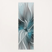 Bloemen Fractal Modern Abstract Bloemblauw Grijs Yogamat (Voorkant)
