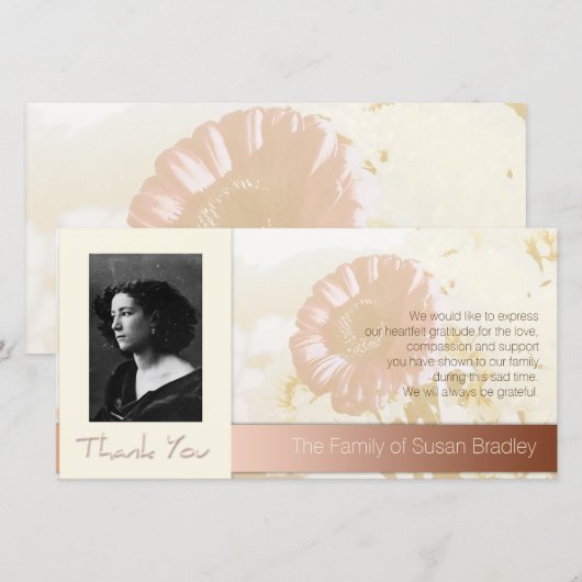 Bloemen Frame Foto Condoleance Bedankt P (Voorkant / Achterkant)