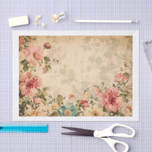 Bloemen Framing Perkament Collage Tissuepapier (Craft)
