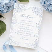 Bloemen Frans Blauw Baby shower Bedankkaart