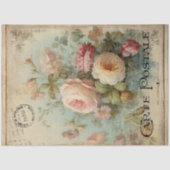 Bloemen Frans  Blauw Roze Ephemera Decoupage Tissuepapier (Voorkant)