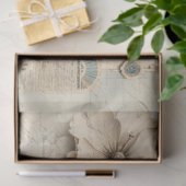 Bloemen Frans Blauw Roze Ephemera Decoupage Tissuepapier (Geschenk)