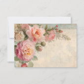 Bloemen  Frans Elegant Junk Journal Bruiloft RSVP Kaartje (Achterkant)