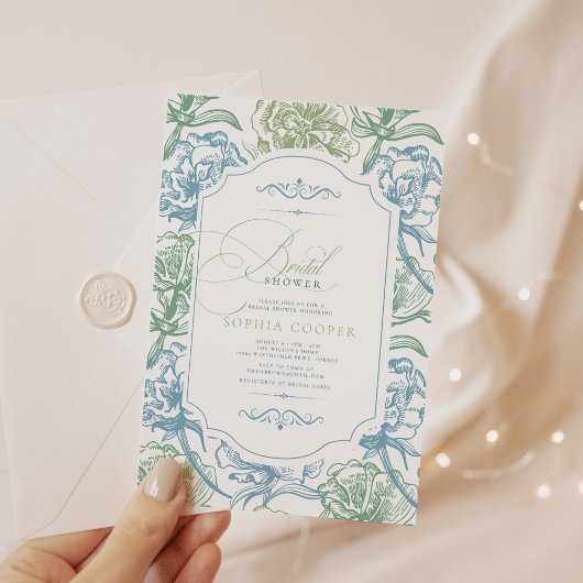 Bloemen Frans Toile Vrijgezellenfeest Kaart