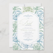 Bloemen Frans Toile Vrijgezellenfeest Kaart (Voorkant)