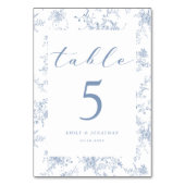  Bloemen Franse Blauwe Huwelijk Kaart (Achterkant)