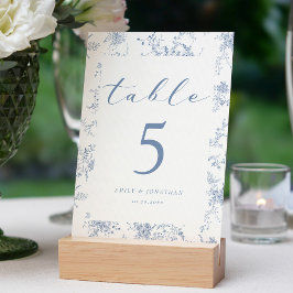  Bloemen Franse Blauwe Huwelijk Kaart