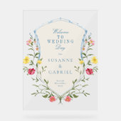  Bloemen Franse bruiloft Welkom Acryl Teken Acryl Bord (Voorkant)