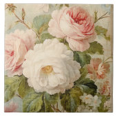  Bloemen Franse Markt Bloem Roze en Wit Tegeltje (Voorkant)