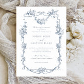 Bloemen Franse Rozen  Lijst bruiloft Kaart