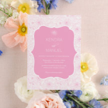  Bloemen Franse Toile Blush Roze Huwelijk