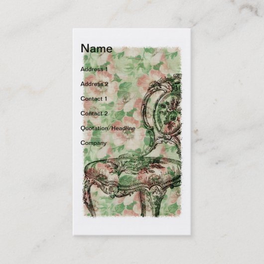 bloemen Franse voorzitter Visitekaartje (Voorkant)