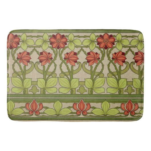 Bloemen Friezen Grens in Art Nouveau Stijl Badmat (Voorkant)