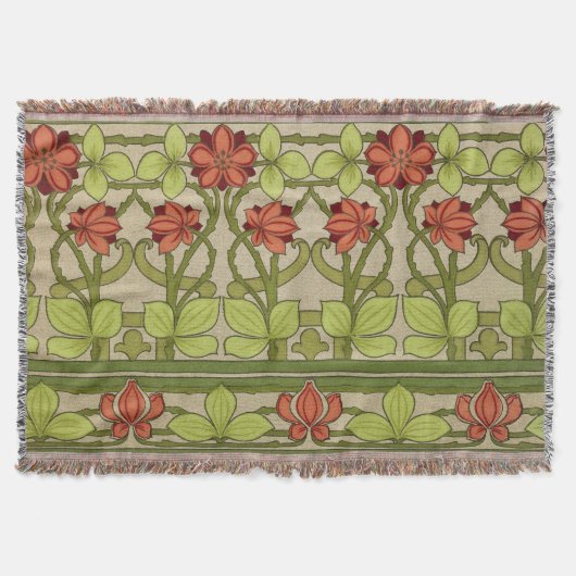Bloemen Friezen Grens in Art Nouveau Stijl Deken (Voorkant)