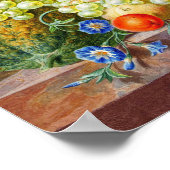 Bloemen, Fruit Stilleven Waterverf door Jan van Os Poster (Hoek)