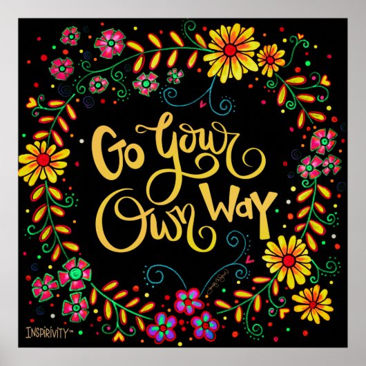  bloemen gaan op uw eigen manier inspirerend citaa poster (Voorkant)