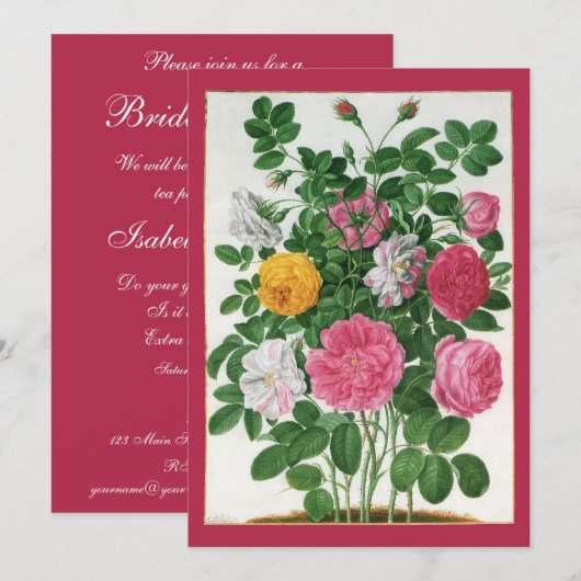  bloemen, Garden Rozen Vrijgezellenfeest Party Kaart (Voorkant / Achterkant)