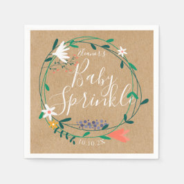 Bloemen Garland Baby Sprinkle / Douche Rustieke Bo Servet