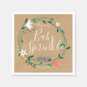 Bloemen Garland Baby Sprinkle / Douche Rustieke Bo Servet