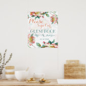 Bloemen gastboek poster (Keuken)