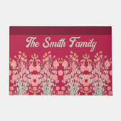 Bloemen geaccentueerd Bourgondië Deurmat (Voorkant)