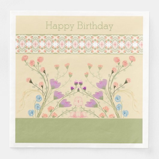 Bloemen geaccentueerd met groen servet (Voorkant)