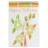 Bloemen geaccentueerd met Sinaasappel Medium Cadeauzakje (Achterkant)