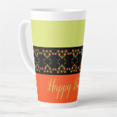 Bloemen geaccentueerd stijlvol latte mok (Linkerhoek)