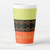 Bloemen geaccentueerd stijlvol latte mok (Voorkant)