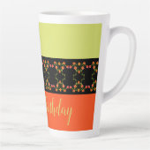 Bloemen geaccentueerd stijlvol latte mok (Rechts)