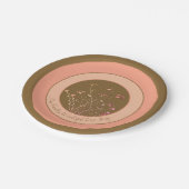 Bloemen geaccentueerde perzik papieren bordje (Gekanteld)