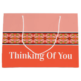 Bloemen geaccentueerde streep groot cadeauzakje